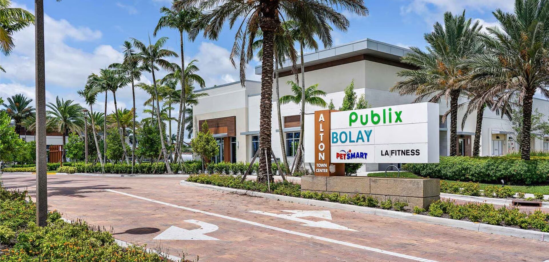 Alton Town Center entrance with tenant signage