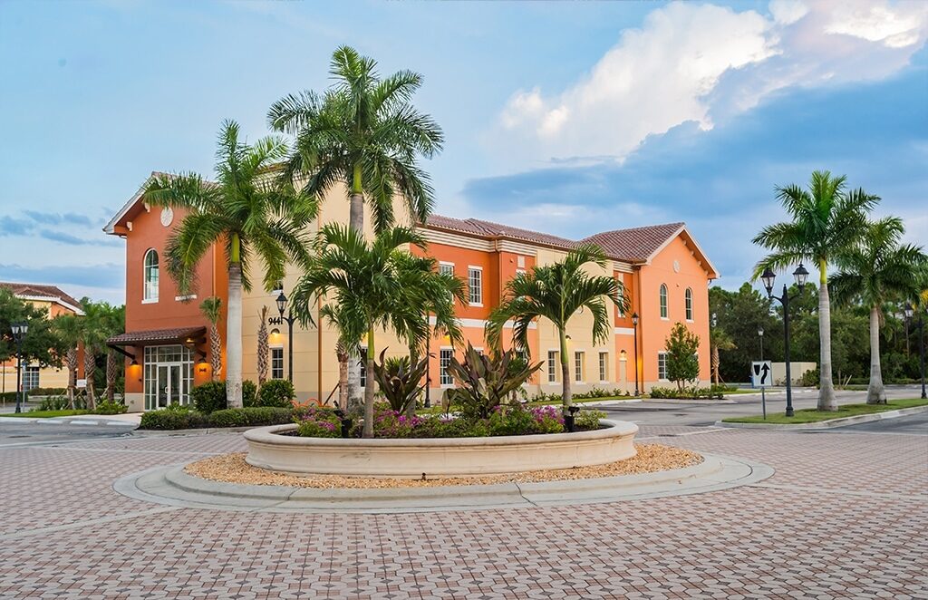 Ginsberg Eye Center — entrance at dusk