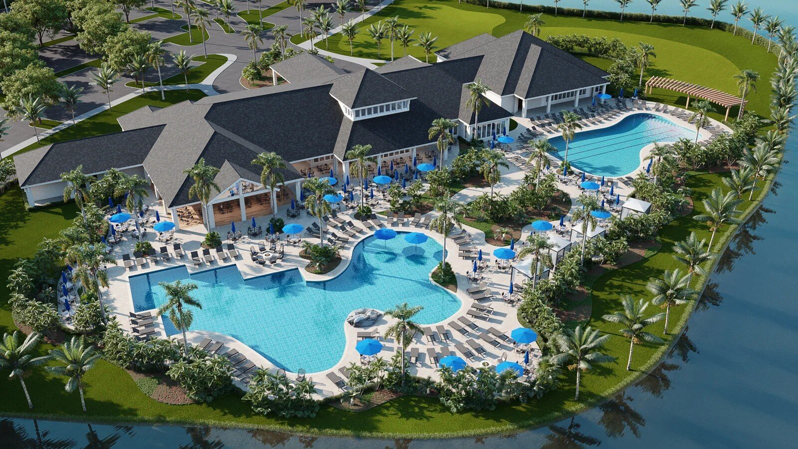 Wild Blue at Waterside Clubhouse — Lakewood Ranch resort-style glazing, ACG installation in progress